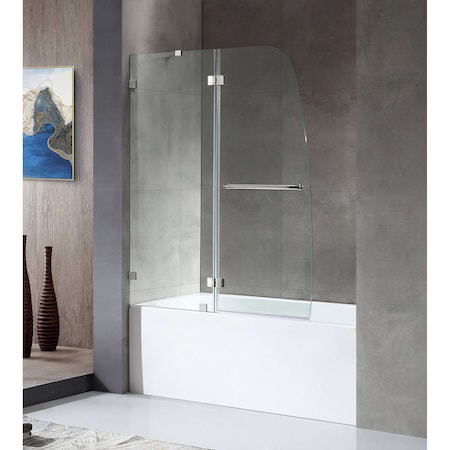 Anzzi Left Drain Tub in White With 48 x 58 in. Tub Door in Chrome, 5 ft. SD1101CH-3060L